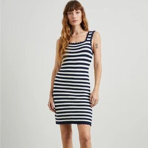 Rails Navy and White Striped Knit Mini Dress